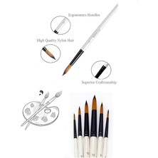 6'lı Liner Resim Sanat Fırça Seti Akrilik Guaj Yağlı Suluboya