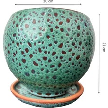 Tasarımı Ev Dekorasyon Turkuaz Şekilli Artistik Çift Sırlı Iç ve Dış Mekan Kullanımlı Tabaklı Toprak Terrakota Saksı Saksılık Salon Çiçeklik