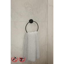 Ayko Banyo Siyah Yuvarlak Havlu Kağıdı Asacağı Yuvarlak Havluluk - Delmeye Son Ister Yapıştır Ister Montajla