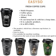 Ayko 400 ml Termos Mug – Yıkanabilir Plastik Kahve Kupası, French Press Filtre Kahve ve Meşrubat Bardağı, Taşınabilir ve Dayanıklı Tasarım (400ML, Green Cup)