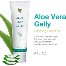 Living - Aloe Vera Gelly - Saf Aloe Jel, Yatıştırıcı ve Nemlendirici Cilt, Lekelenmez ve Hızlı Emici, Vegan ve Glutensiz, 4 Fl Oz