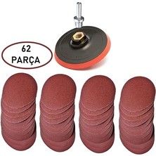Zımpara Seti 62 Parça 115 mm Avuç Taşlamaya Uygun + Matkap Aparatı