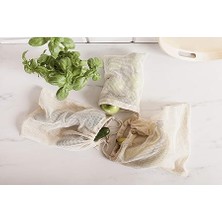 File Torba 3'lü Set Sebze Torbası, Meyve Torbası, Tekrar Kullanılabilir Alışveriş Filesi, Pamuk, Meyve Filesi, File Çanta, 30 x 35 cm – 25 x 30 cm – 18 x 23 Cm, Eco Natural, Beyaz