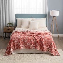 Comfort Craft Ultra Dolgun 7 Katlı Müslin Yorgan - Kar Tanesi Desenli Kırmızı/yeşil Pamuklu Yorgan