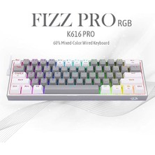 K616 Fizz Pro%60 3 Mod Kablolu, 2.4 Ghz Kablosuz, Bluetooth Mekanik Oyun Klavyesi, Doğrusal Kırmızı Şalter, Pro Drive/yazılım Destekli