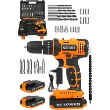 Alman 58 V 5 Ah Darbeli Çift Akülü Metal Dişli Şanzuman Şarjlı Vidalam Matkap + 27 Parça Set - ST0518R215400214