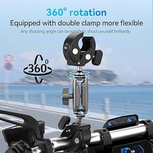 Duall Top Kelepçe Montaj Çubuk Direği Bisiklet Bisiklet Motosiklet Gidon Tüp Tutucu Aksesuarları Gopro Hero 13 12 11 10 9 8, Djı Osmo Action 5 Pro 4 3 INSTA360 X3 X4 Go3 Ace Pro ile Uyumlu