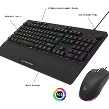 Eclipse Siyah USB Rgb Aydınlatmalı Q Gaming 4 Tuş Makrolu Oyuncu Klavye Mouse Set