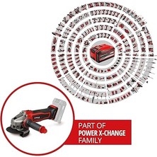 Akülü Avuç Taşlama Te-Ag 18/115-2 Li - Solo Power X-Change (18 V, 115 mm Ø Disk, 28 mm Kesme Derinliği, Yumuşak Başlatma Özelliği, Kesme Koruması)