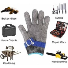 Kasap Eldiveni Kesilmez Çelik Eldiven Paslanmaz Metal Tel Hasır Örgü Kesim Güvenliği Xl Beden