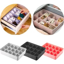 Dolap Içi 15 Bölmeli Çekmece Düzenleyici Plastik Hobi Kutusu Takı Makyaj Saklama Kabı Organizer (Beyaz, 2 Adet)