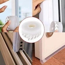 5 Metre Şeffaf Silikon Izolasyon Bandı | Kendinden Yapışkanlı Fitil | Kapı Altı, Cam, Pencere, Duşakabin Için | Rüzgar, Toz, Soğuk ve Ses Yalıtım Şeridi