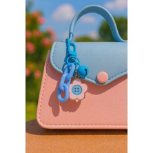 Jaida Moda Mavi Düğme Figürlü Zincir Detaylı Çanta Charmı ve Anahtarlık – Kadın ve Çocuklar