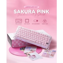 Mercury K1 Rgb Kablosuz Mekanik Gaming Klavye, Alüminyum Çerçeveli, Ingilizce Q, Special Edition, Pembe