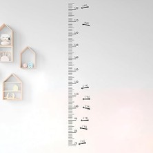Ölçer Duvar Cetveli - Kendinden Yapışkanlı Şeffaf Etiket - Mezura Sticker - Çocuk ve Yetişkinler Için, Minimalist Dekoratif Dayanıklı, Ev ve Kreş Kullanımına Uygun - Yaş Etiketi ve Isimlik Dahil