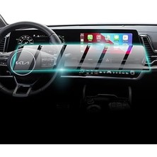 2023-2025 Sportage Nq5 Sx- Sx Prestige 12.3" Navigasyon+ Gösterge Paneli Curved Ekran Için 9h Nano Ipg Proactive Ekran Koruyucu, Pürüzsüz Cam Bitiş, Dokunmatik Hassasiyet