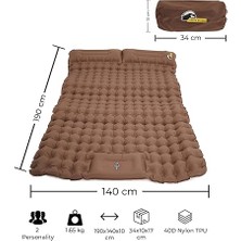 Badger Othila Iki Kişilik Kendinden Pompalı Otomatik Şişme Yatak, Dayanıklı Kamp Ekipmanları, Kamp Aksesuarları, Açık Hava Sporları