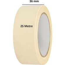 6 Adet Maskeleme Bandı Boya Bandı 36MM x 25M Kağıt Bant