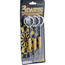 Dart Oku (3’lü Set) - Çelik Uç + Pirinç Gövde + Renkli Kanat - Dart Oku Seti, 22 gr