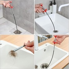 Tıkanıklık Açma Makinesi Gider Borusu Açma Temizleme Çubuğu Aparatı Mutfak Banya Drenaj Duş Tuvalet Kanalizasyon 90CM