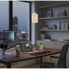 Ayko Modern Spiral Tasarım Sarkıt Tavan Avizesi - Yüksek Kaliteli Minimalist Beyaz Sarkıt Lamba - Ev, Mutfak, Oturma Odası, Çocuk Odası Ofis ve Iş Yerleri Için Ideal Tak Kullan