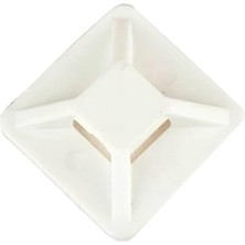 Kroşe 19X19 mm – 100 Adet | Kuvvetli Çift Taraflı Bantlı Kablo Bağı Kroşesi | Nylon 6.6 Malzeme | Kablo Düzenleyici, Montaj ve Sabitleme Için Uygun