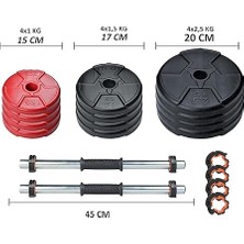 21 kg Dambıl Seti Kırmızı Siyah