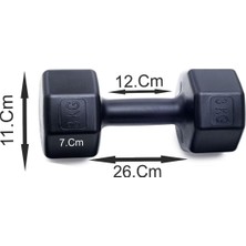 3 kg Dambıl X2 Adet= 6 kg Siyah