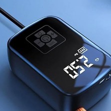 Kompresörü, 150 Psı Dijital Göstergeli Oto Kompresör, Araba, Motosiklet, Bisiklet ve Top Için, Taşınabilir Şarjlı Kullanım, Fener Işığı, 4000 Mah Batarya, 3 Farklı Başlık (Psı,kpa,bar,kg/cm²)