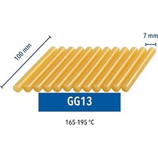 GG13 Yüksek Sıcaklık (165°-195°C) Ahşap Tutkal Çubukları, 11 Mm, 12'li
