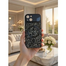 KumOziShop iPhone 15 Uyumlu Magsafe Özellikli 17 Görünümlü Kamera Korumalı Elmas Taşlı Premium Kılıf