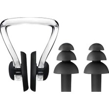 2 Takım Siyah Kulak ve Burun Tıkayıcı Havuz Seti | Silikon Yüzücü Tıkaç Seti – Burun Klipsi & Kulak Tıpası | Yetişkin & Çocuklar Için | Yüzme, Duş, Sörf ve Su Sporları Için | Saklama Kutulu