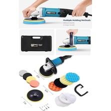 1600 Watt Polisaj Makinesi Seti 12 Parça Pasta Cila Seti 6 Kademeli Devir Ayarı