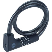 Essential Güvenlikli Şifreli ve Anahtarlı Kablolu Kilit, YCC0/12/100/2, 140 Mm, Örgü Çelik, 4 Haneli Kod, 2 Anahtar, Tuzlu Su Püskürtme Testinde 96 Saat Dayanıklılık, Bisiklete Monte Edilebilir
