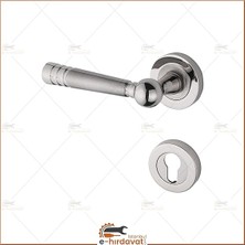 Nikel Saten Rozetli Çelik Kapı Kolu Sol El Ile Açılır Tek Yön 1 Adet