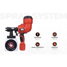 + Decker HVLP200 Boya Tabancası, Çok Renkli