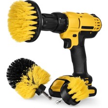 Matkap Ucu Temizleme Fırça Seti 3'lü Çok Amaçlı Temizlik Fırça Seti Matkap Ucuna Takılan Sert Kıllı Fırçalar Banyo Fayans Küvet Lavabo Halı ve Araba Temizliği Için