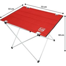 Omuz Askılı, Katlanabilir Kamp ve Piknik Masası 73X55X48 cm (Kırmızı)