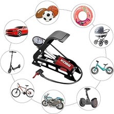 KB0901 87PSI Analog Basınç Göstergeli Ayak Pompası, Kırmızı/siyah