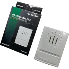 Kanarya Kapı Zili AK-902 – 3 Sesli, 12V Ac, 11X8X2 cm – Zil Trafosu ile Uyumlu, Kolay Montaj
