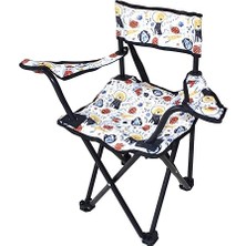 Sandalyesi Çocuk Uzay Desenli Beyaz Kılıfsız