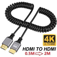 Ayko HDMI Spiral Yaylı Uzayabilen Fullhd 4K 60Hz UHD Kablo (0.5-2 Metre)