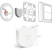 Hue Duvar Şalteri Modülü, Tekli Paket, Hue Lambaların Sürekli Erişilebilmesini Sağlar, Mevcut Duvar Şalterinin Arkasına Kurulum, 1'li Paket