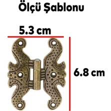 Mobilya Dolap Kapak Hobi Menteşesi Metal Kelebek Menteşe Büyük Antik Sarı 4 Adet