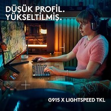 G G915 x Lıghtspeed Tkl Clicky Kablosuz Düşük Profilli Rgb Aydınlatmalı Pc/mac Için Mekanik Ingilizce Q Oyun Klavyesi, Siyah