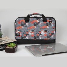 13'' - 13.3'' Taban Korumalı, Omuz Askılı Desenli Macbook Air-Pro Laptop Çantası (Catlantis)