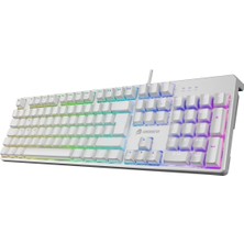 G24W Enigma Rainbow Aydınlatmalı Red Switch Mekanik Beyaz Oyun Klavyesi
