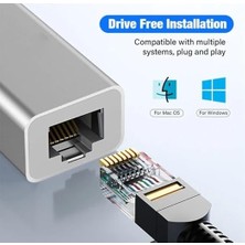 Gigabit Type-C To Ethernet RJ45 Çevirici Kablolu Internet Dönüştürücü 1000MBPS Macbook Ile Uyumlu Notebook Ile Uyumlu Alüminyum Kasa Tak Çalıştır Usb-C To Lan Adaptörü RJ45 Tip-C ZR117