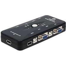 Port USB Kvm Switch, 4 Kasa 1 Monitör Switch, 4 Bilgisayarı Tek Elden Yönetin,