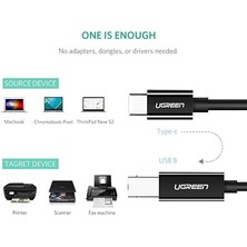 USB Type-C To USB B Yazıcı Kablosu 2 Metre Siyah